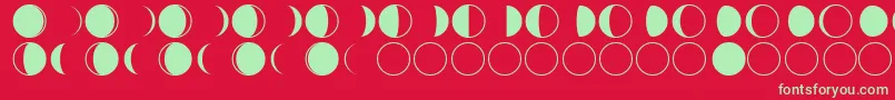 moon phases Font – Green Fonts on Red Background