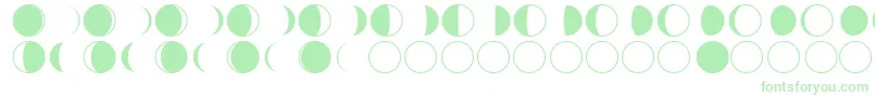 moon phases Font – Green Fonts on White Background