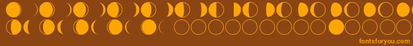 moon phases-Schriftart – Orangefarbene Schriften auf braunem Hintergrund