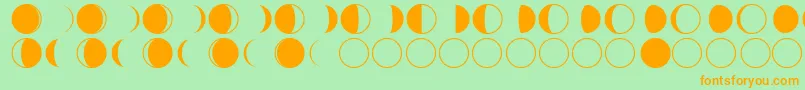 moon phases Font – Orange Fonts on Green Background