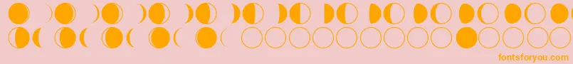 moon phases-fontti – oranssit fontit vaaleanpunaisella taustalla