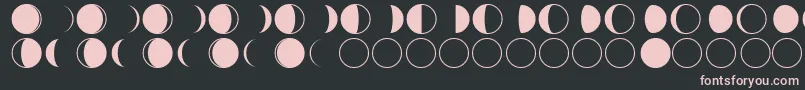 moon phases Font – Pink Fonts on Black Background