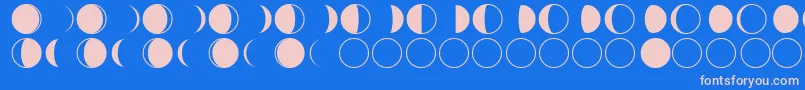 フォントmoon phases – ピンクの文字、青い背景