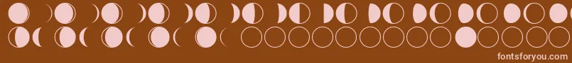 moon phases-fontti – vaaleanpunaiset fontit ruskealla taustalla