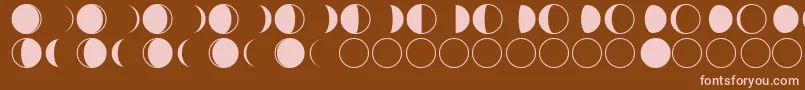 Police moon phases – polices roses sur fond brun