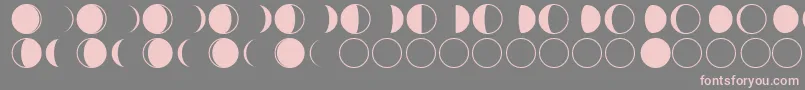 moon phases-fontti – vaaleanpunaiset fontit harmaalla taustalla