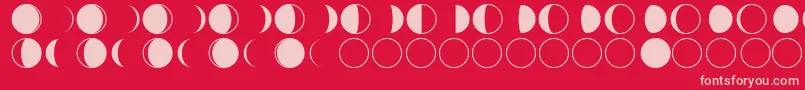 フォントmoon phases – 赤い背景にピンクのフォント