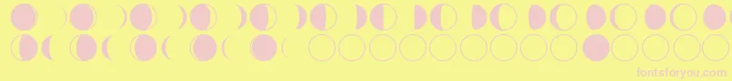 moon phases Font – Pink Fonts on Yellow Background