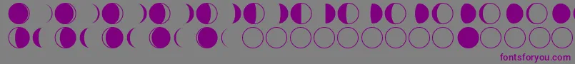 moon phases Font – Purple Fonts on Gray Background