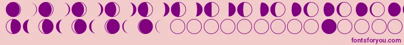 moon phases Font – Purple Fonts on Pink Background