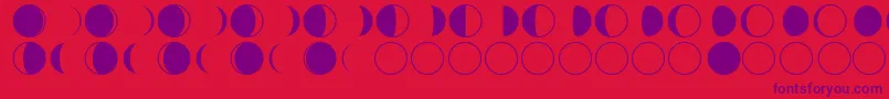 moon phases-Schriftart – Violette Schriften auf rotem Hintergrund