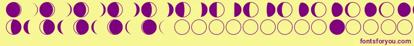 Шрифт moon phases – фиолетовые шрифты на жёлтом фоне