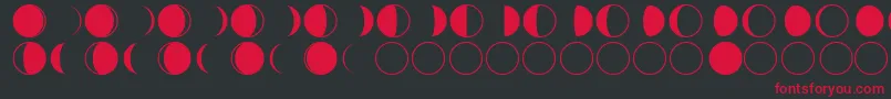 moon phases-Schriftart – Rote Schriften auf schwarzem Hintergrund