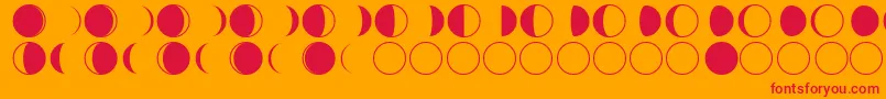 フォントmoon phases – オレンジの背景に赤い文字