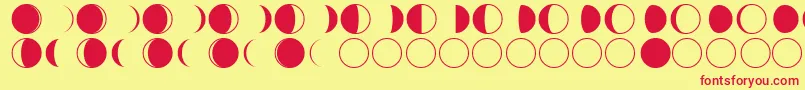 フォントmoon phases – 赤い文字の黄色い背景