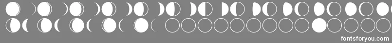 moon phases-fontti – valkoiset fontit harmaalla taustalla