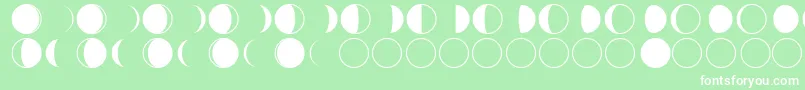 moon phases-fontti – valkoiset fontit vihreällä taustalla
