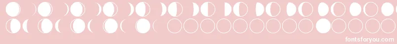 moon phases-fontti – valkoiset fontit vaaleanpunaisella taustalla
