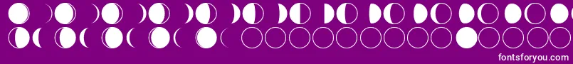フォントmoon phases – 紫の背景に白い文字