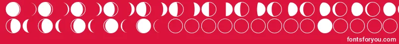 moon phases Font – White Fonts on Red Background