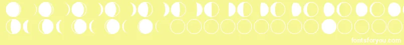 moon phases Font – White Fonts on Yellow Background