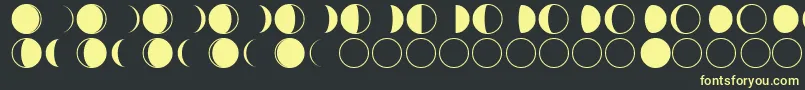 moon phases-fontti – keltaiset fontit mustalla taustalla