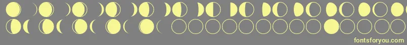 moon phases-fontti – keltaiset fontit harmaalla taustalla