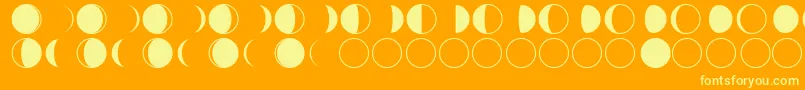 Шрифт moon phases – жёлтые шрифты на оранжевом фоне