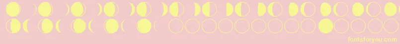 フォントmoon phases – 黄色のフォント、ピンクの背景