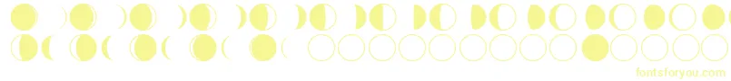 moon phases-fontti – keltaiset fontit valkoisella taustalla