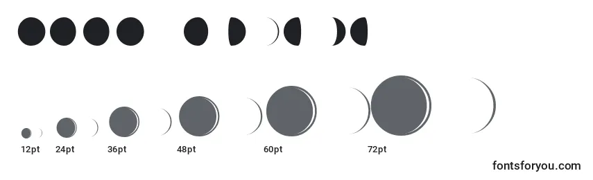 Moon phases Font Sizes