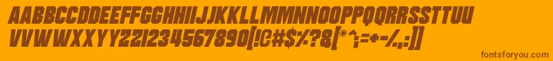 Шрифт Moonbase Delta Italic – коричневые шрифты на оранжевом фоне