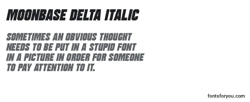 フォントMoonbase Delta Italic