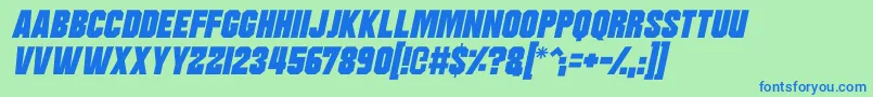 Moonbase Delta Italic-fontti – siniset fontit vihreällä taustalla