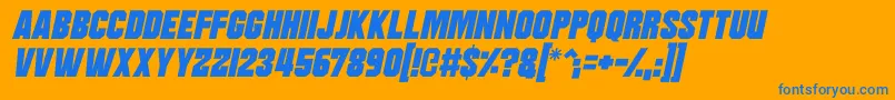 Moonbase Delta Italic Font – Blue Fonts on Orange Background