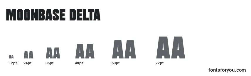 Размеры шрифта Moonbase Delta