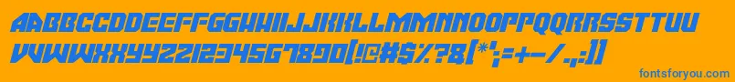 Moonbase Omega Italic Font – Blue Fonts on Orange Background