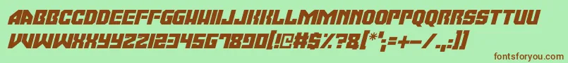 Moonbase Omega Italic Font – Brown Fonts on Green Background