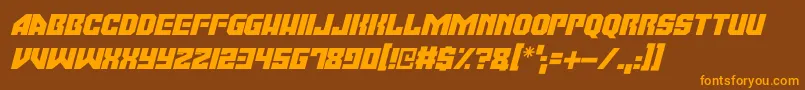 Moonbase Omega Italic Font – Orange Fonts on Brown Background