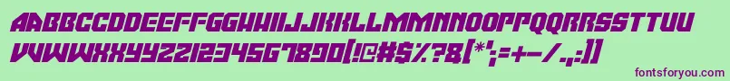 Moonbase Omega Italic Font – Purple Fonts on Green Background