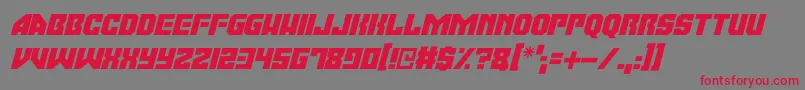 Moonbase Omega Italic-Schriftart – Rote Schriften auf grauem Hintergrund