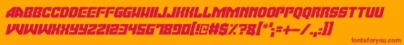 Moonbase Omega Italic Font – Red Fonts on Orange Background