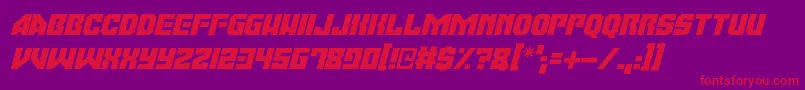 Шрифт Moonbase Omega Italic – красные шрифты на фиолетовом фоне