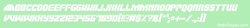 Moonbase Omega Italic Font – White Fonts on Green Background