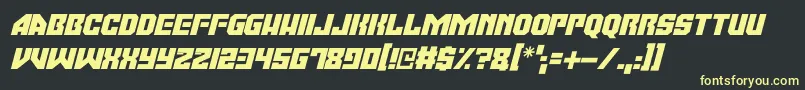 Moonbase Omega Italic-Schriftart – Gelbe Schriften auf schwarzem Hintergrund