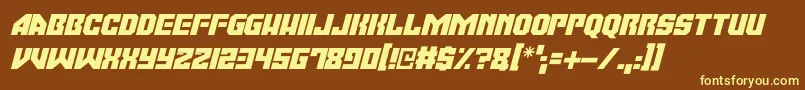 Moonbase Omega Italic Font – Yellow Fonts on Brown Background