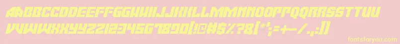 Moonbase Omega Italic Font – Yellow Fonts on Pink Background