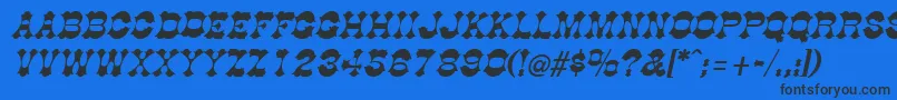 Fonte DogwoodItalic – fontes pretas em um fundo azul