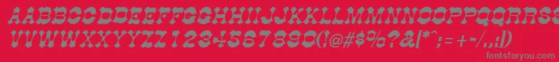 Fonte DogwoodItalic – fontes cinzas em um fundo vermelho