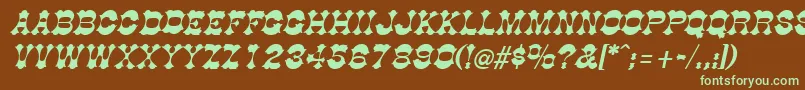 Fonte DogwoodItalic – fontes verdes em um fundo marrom